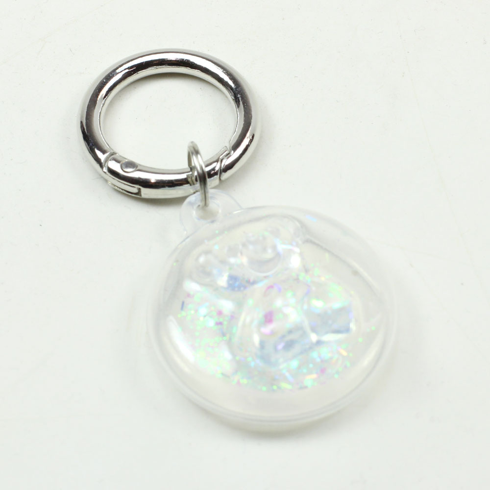 GLITTER Crystal Shinny Case Cover with Hook for Apple AirTag (Clear Bear)